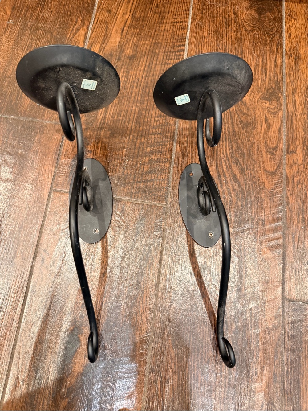 🖤🕯️PartyLite Vintage Black Wrought Iron Scroll Wall Sconces Set 2 🖤🕯️